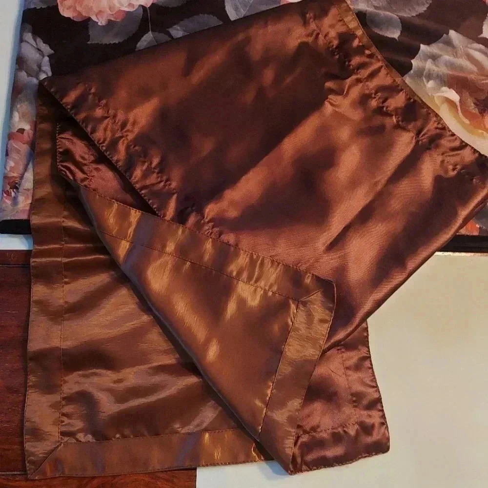Ikea |  Satin chocolate brown table runner